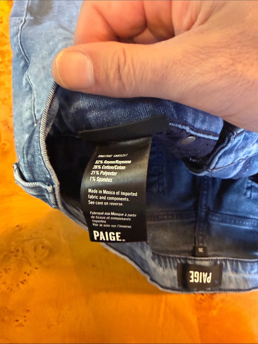 PAIGE Men's Light Blue Straight Jeans - Picture 2 of 4